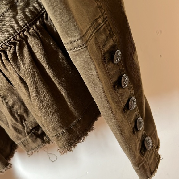 Free People Boho Military Peplum Jacket Size XSmall - Picture 6 of 11